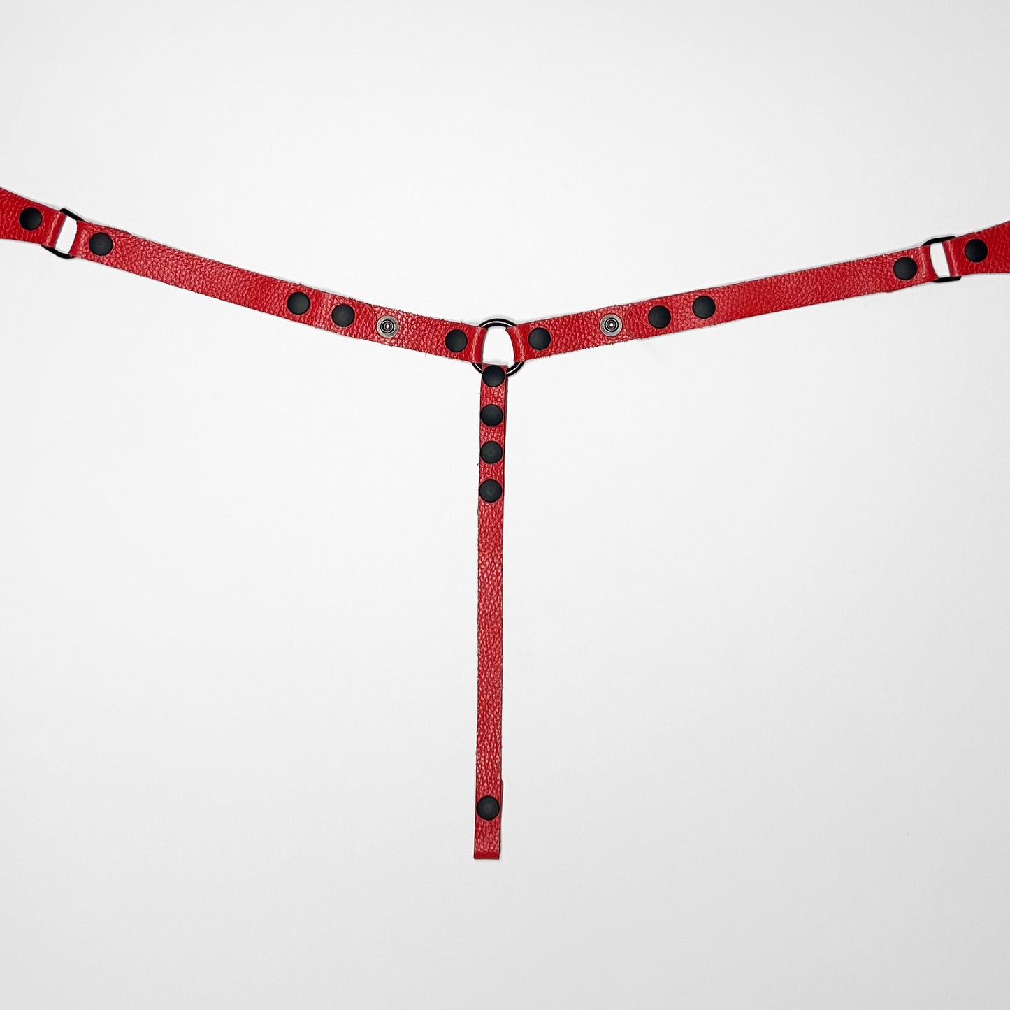 Red Thong Harness - Black