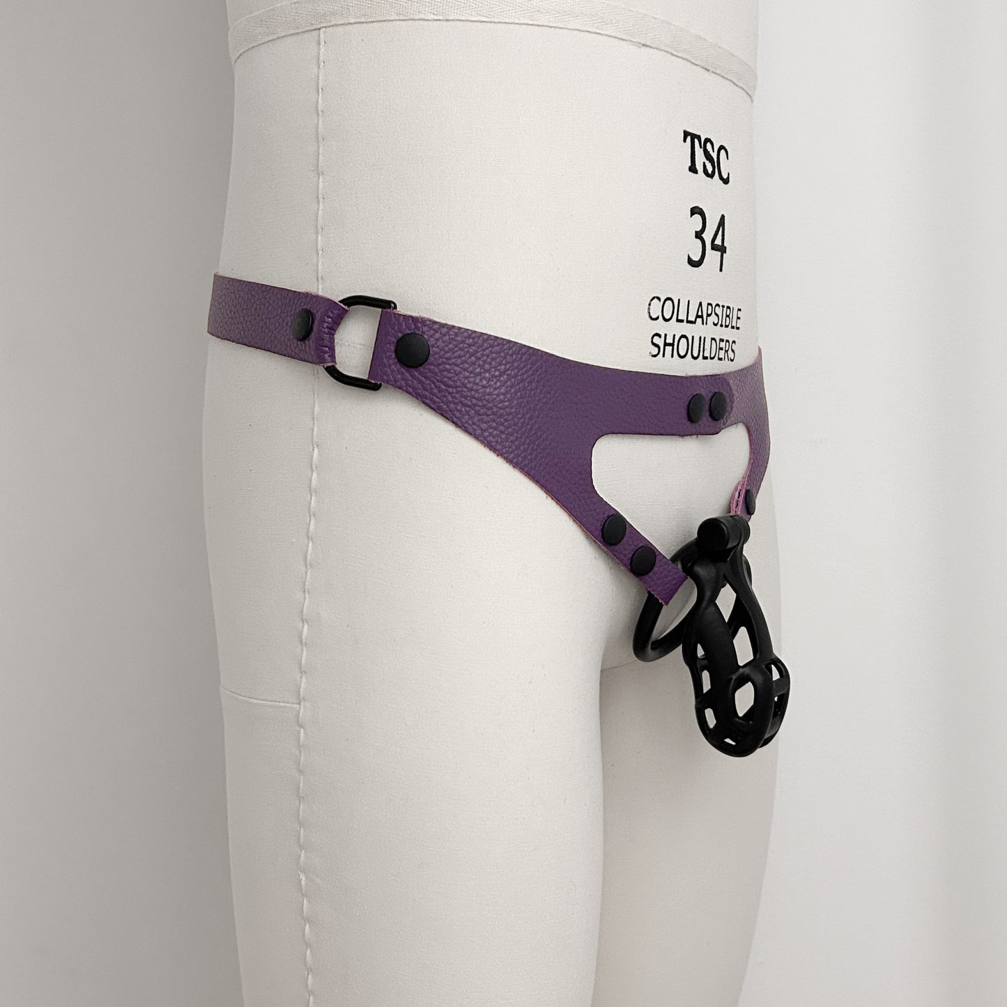 Purple Chastity Harness - Black