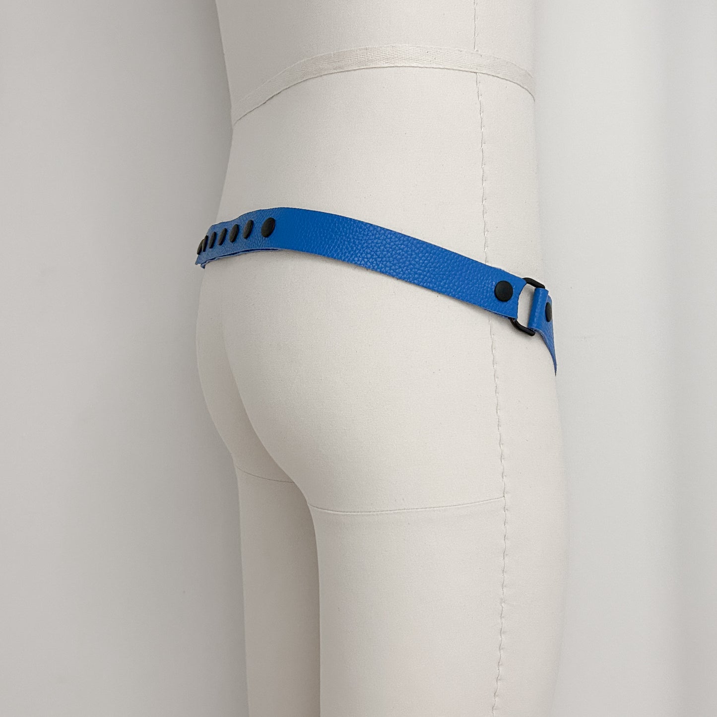 Blue Chastity Harness - Black