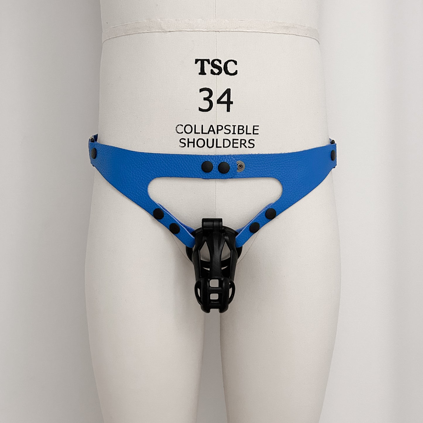 Blue Chastity Harness - Black