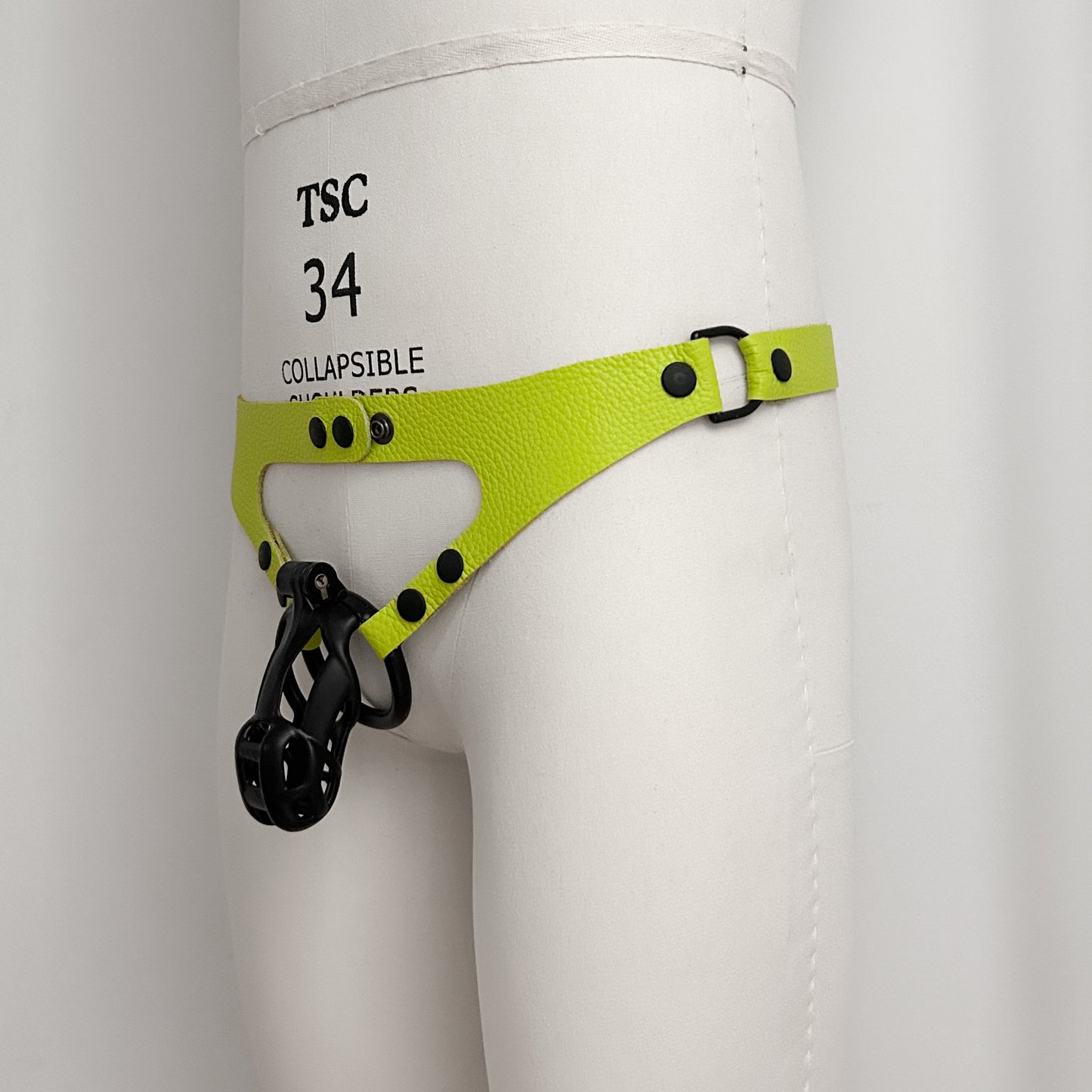 Brat Green Chastity Harness - Black
