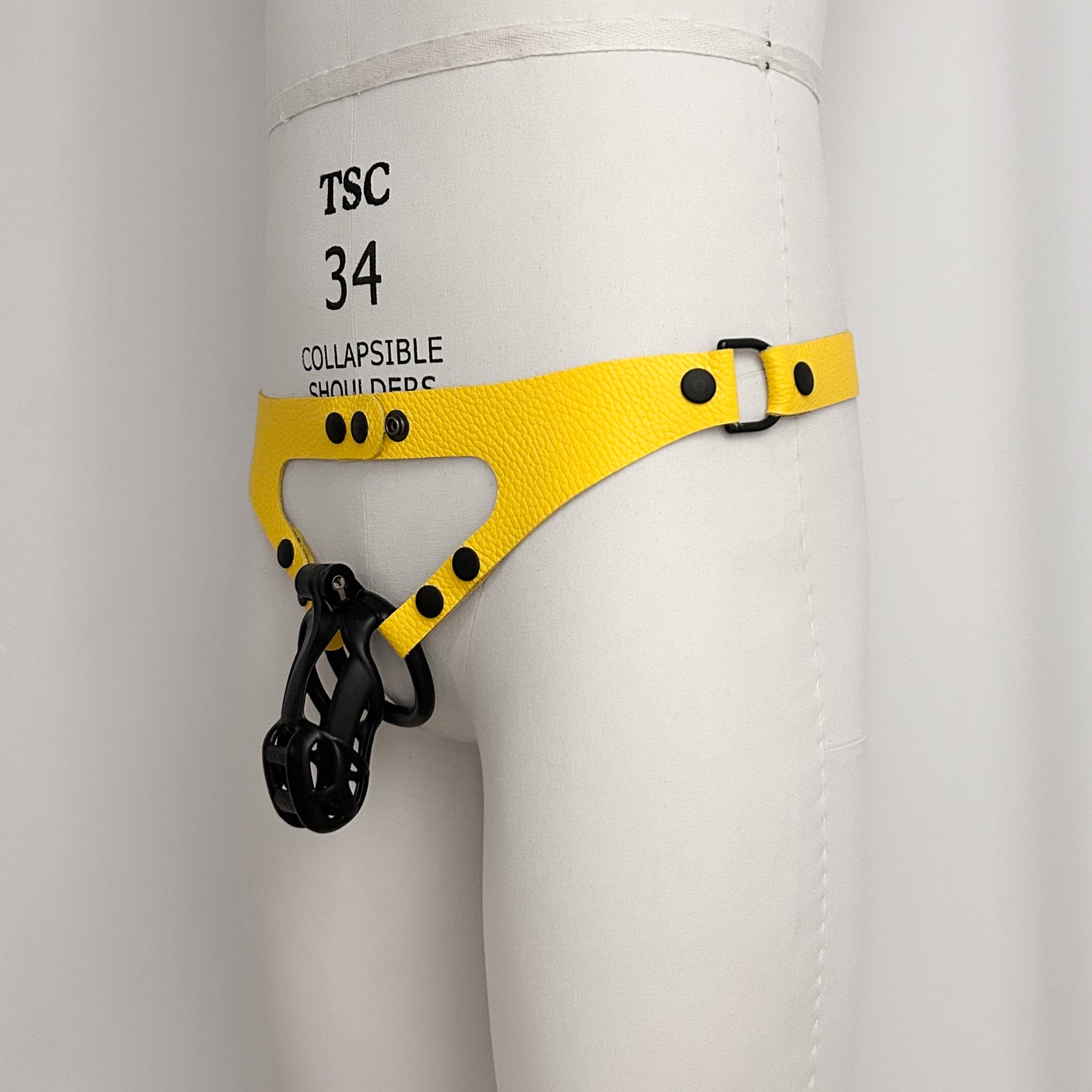 Yellow Chastity Harness - Black
