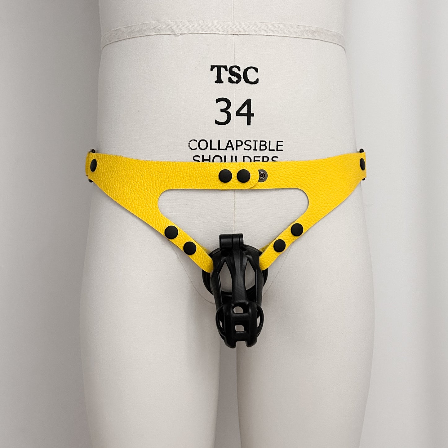 Yellow Chastity Harness - Black