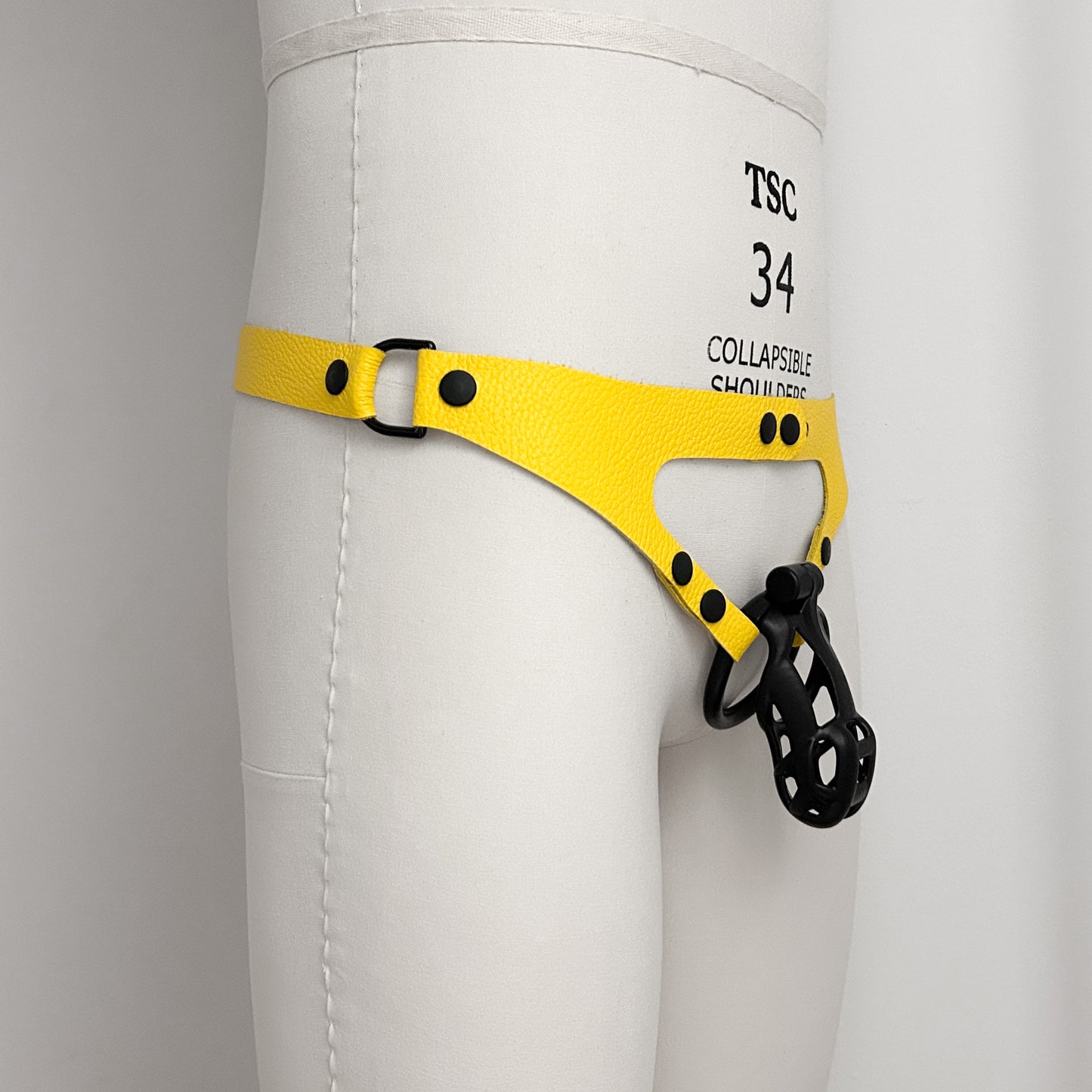 Yellow Chastity Harness - Black