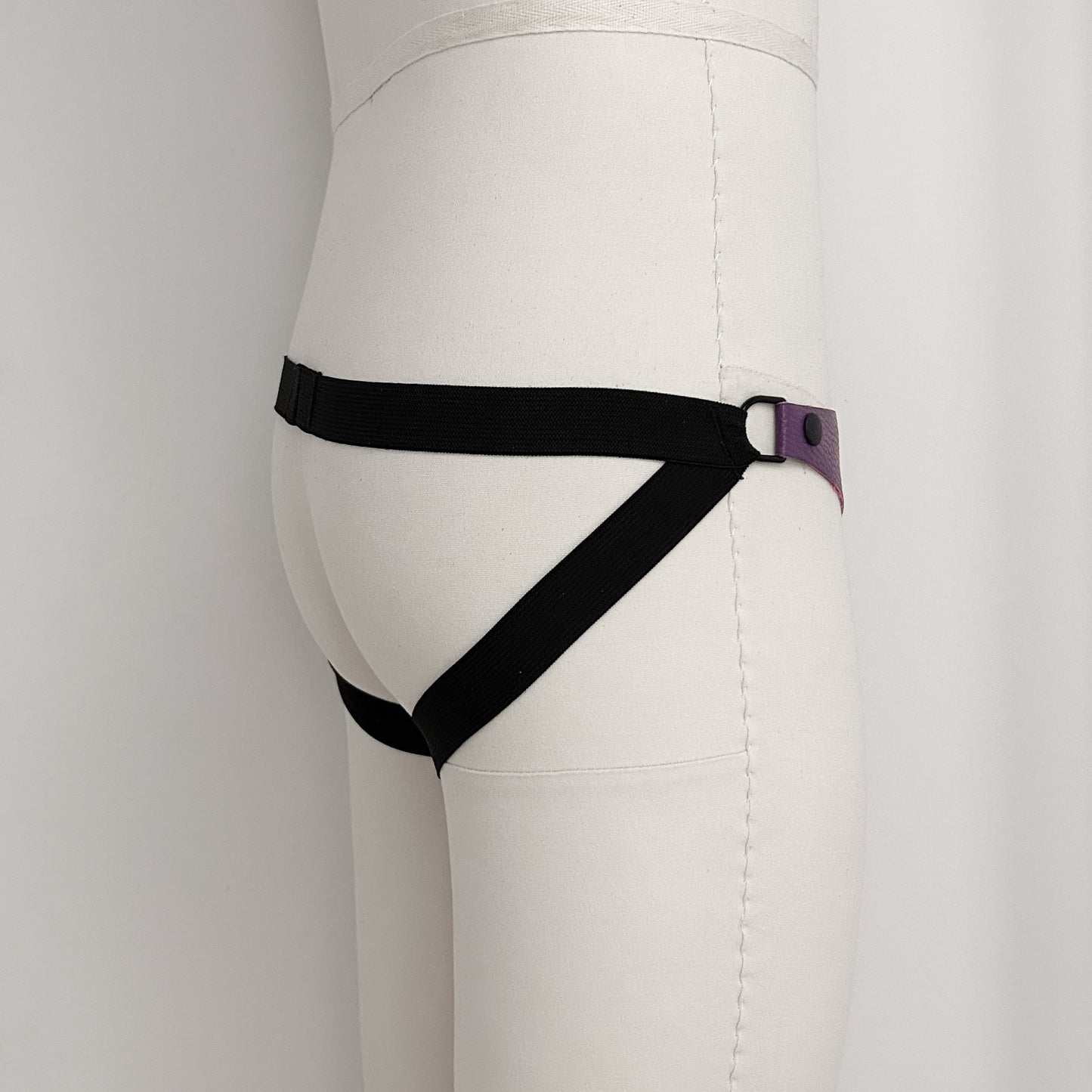 Purple Jock Harness - Black