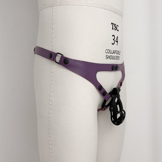 Purple Thong Harness - Black
