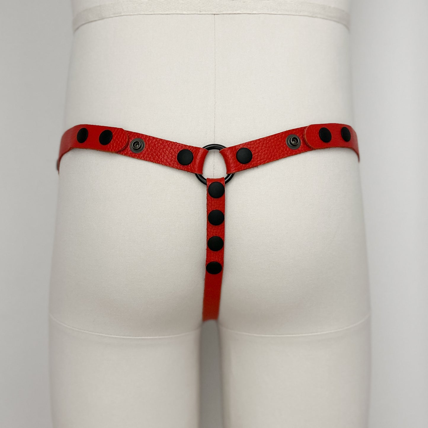 Red Thong Harness - Black