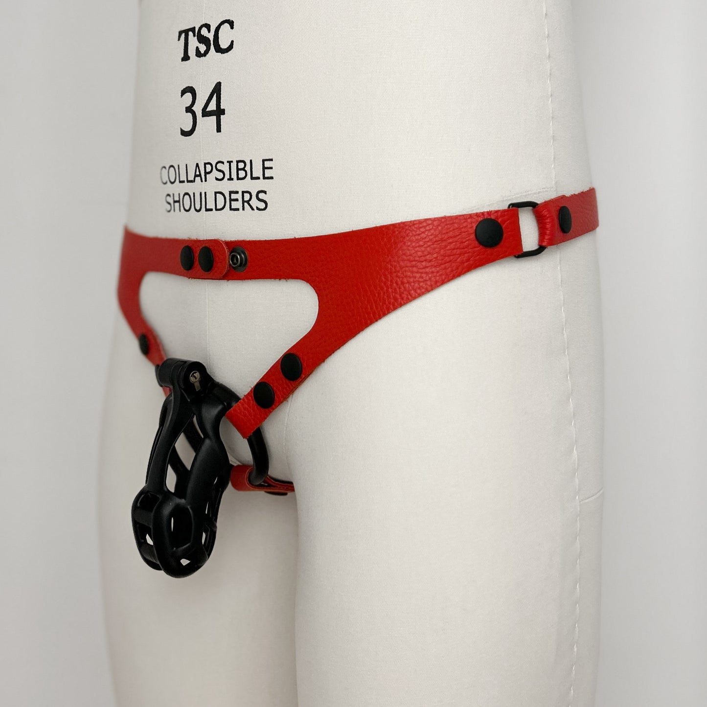 Red Thong Harness - Black