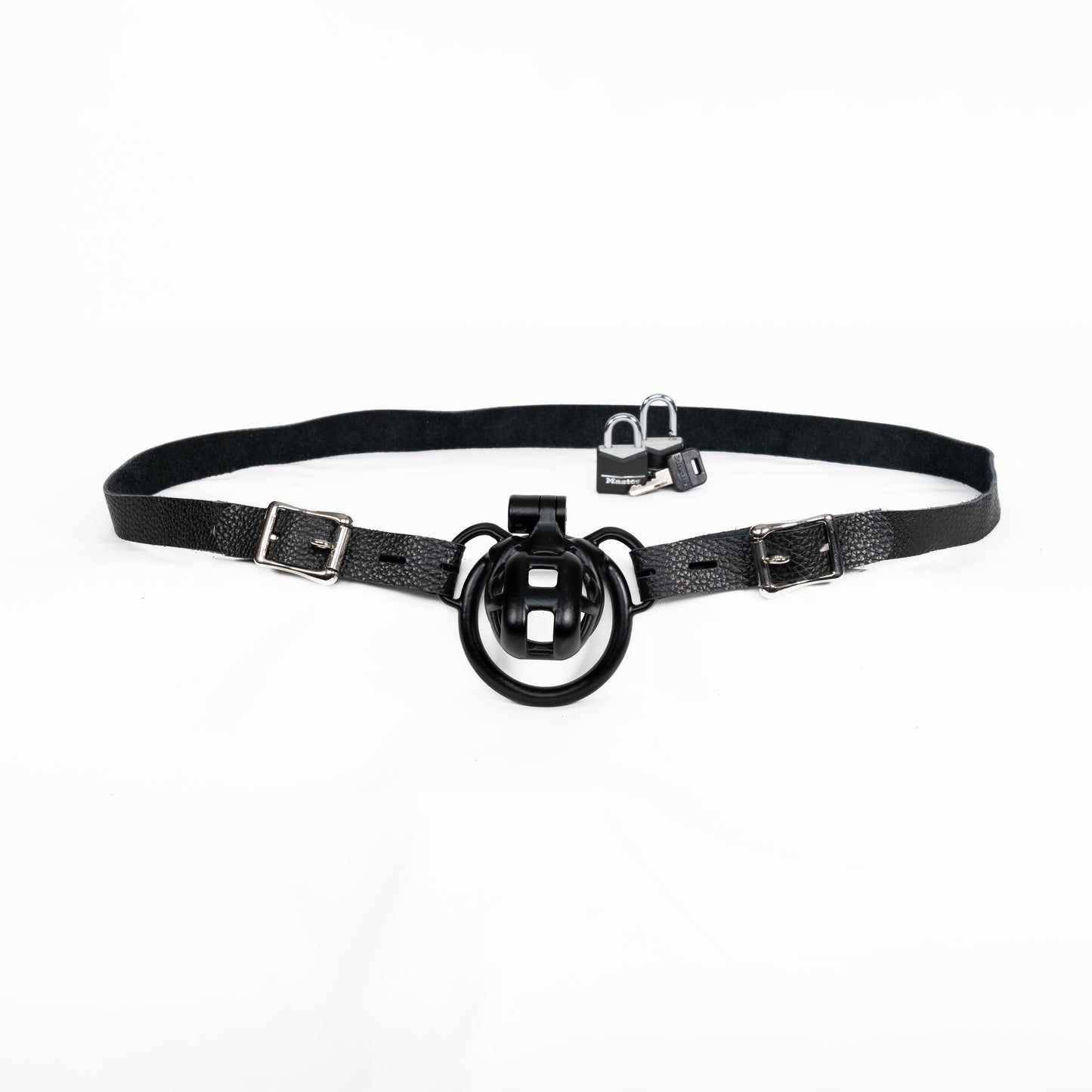 Locking Chastity Strap 3/4" - Black