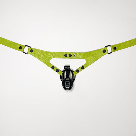 Brat Green Chastity Harness - Black