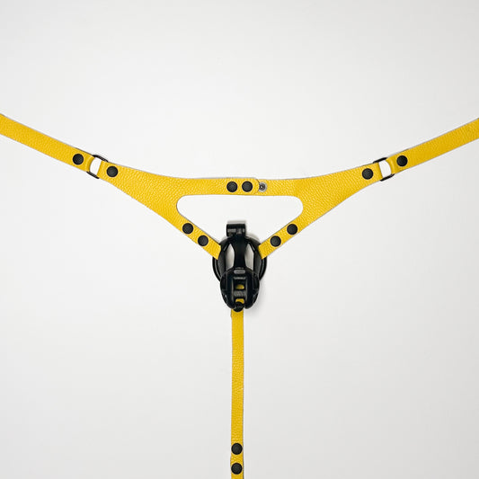 Yellow Thong Harness - Black