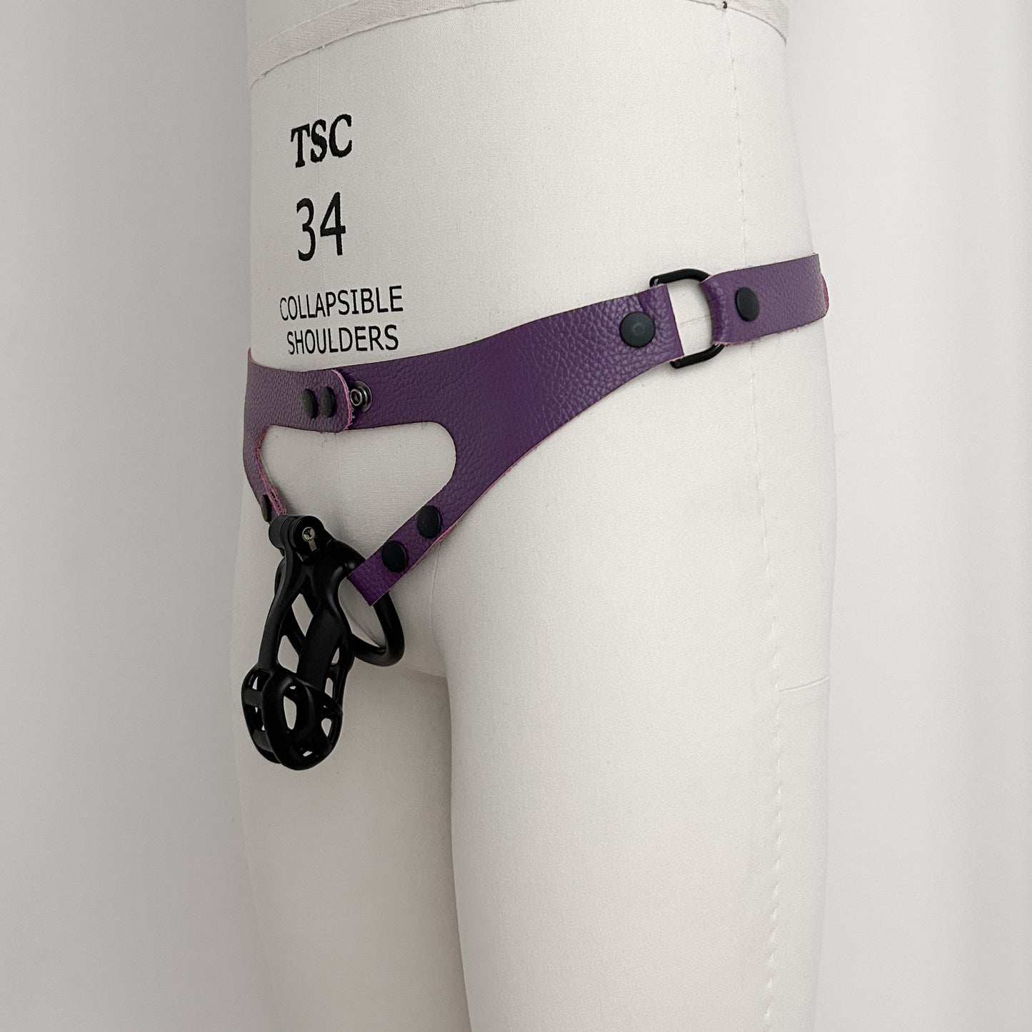 Purple Chastity Harness - Black