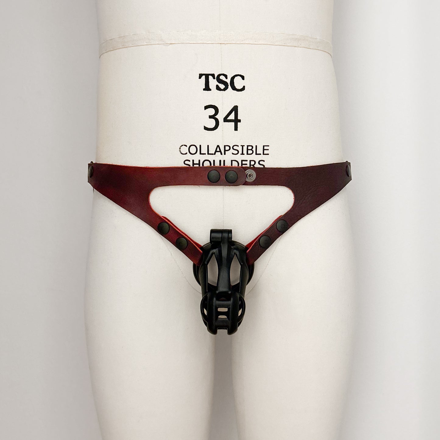 Dark Red Jock Harness - Black