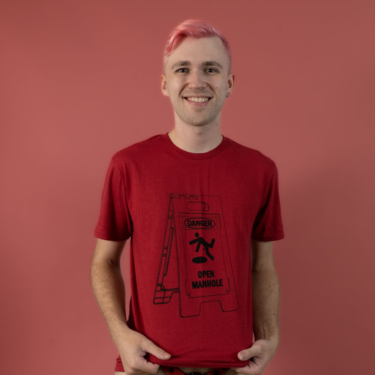 Danger Open Manhole - Red - T-Shirt