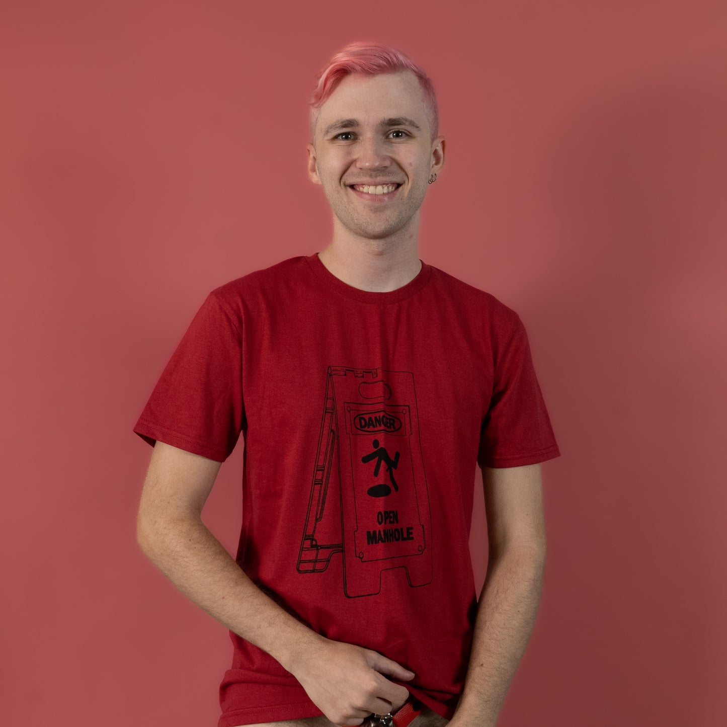 Danger Open Manhole - Red - T-Shirt