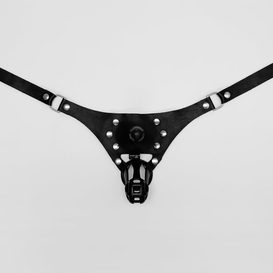 Black Chastity Vac-U-Lock Harness Full Set - Classic