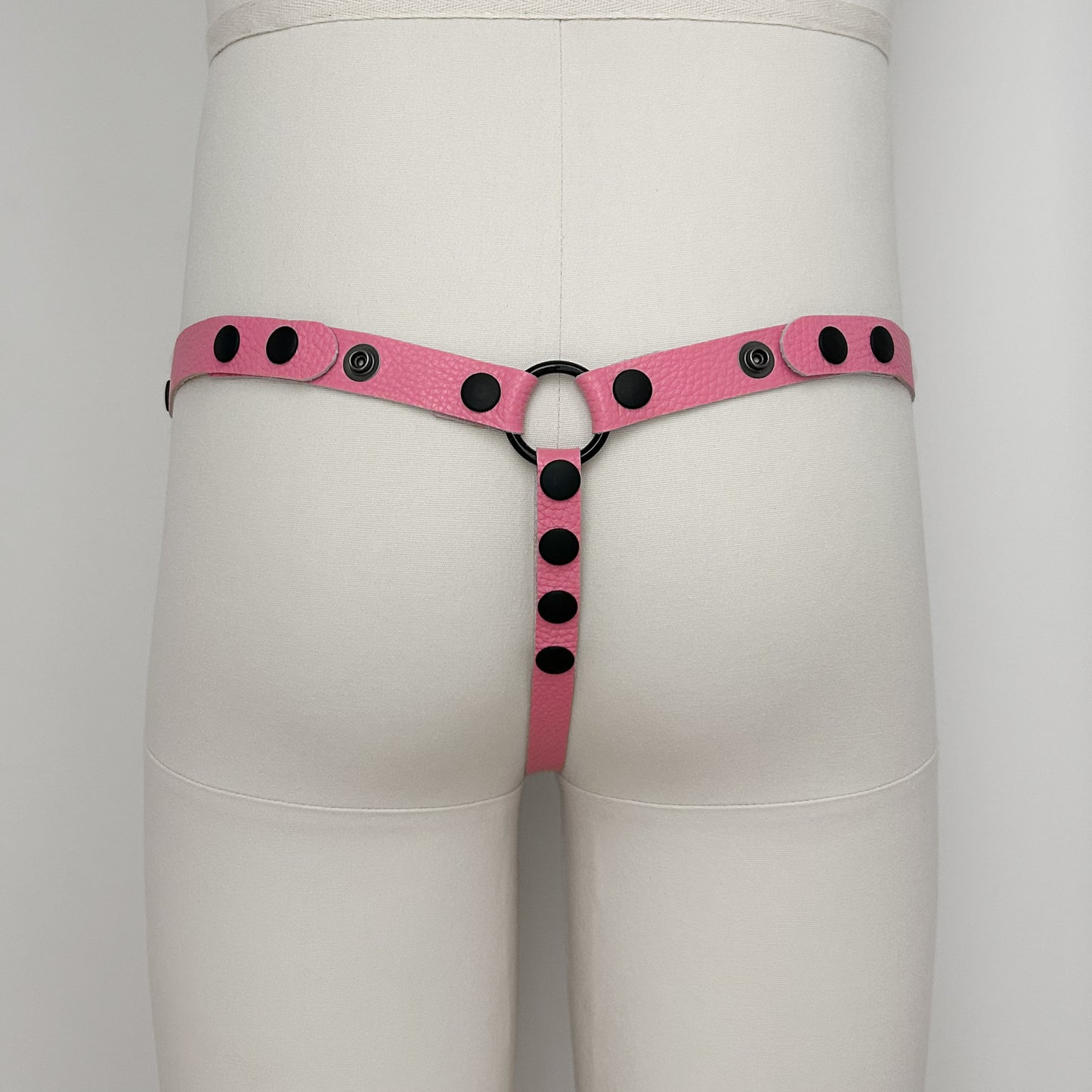 Pink Thong Harness - Black