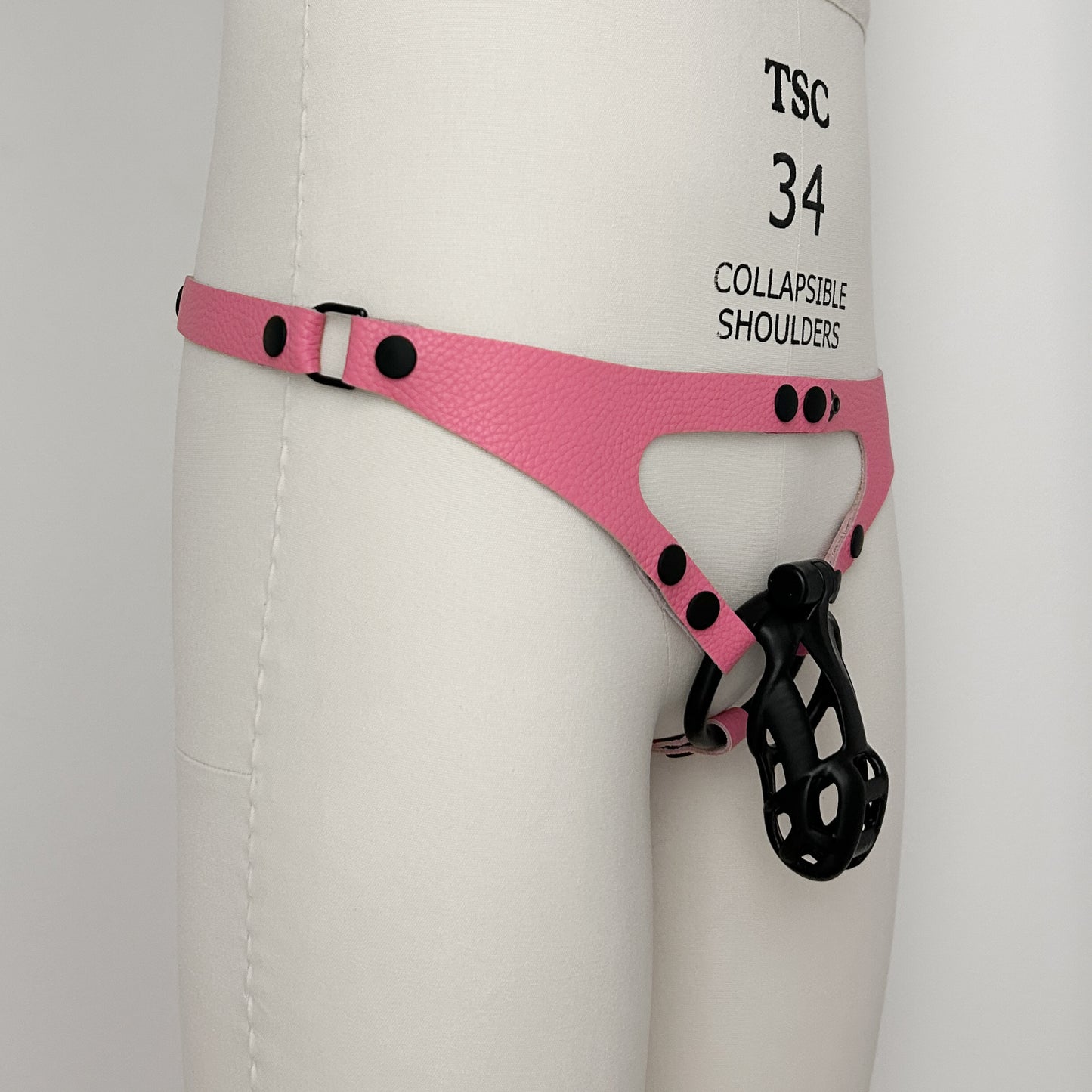 Pink Thong Harness - Black