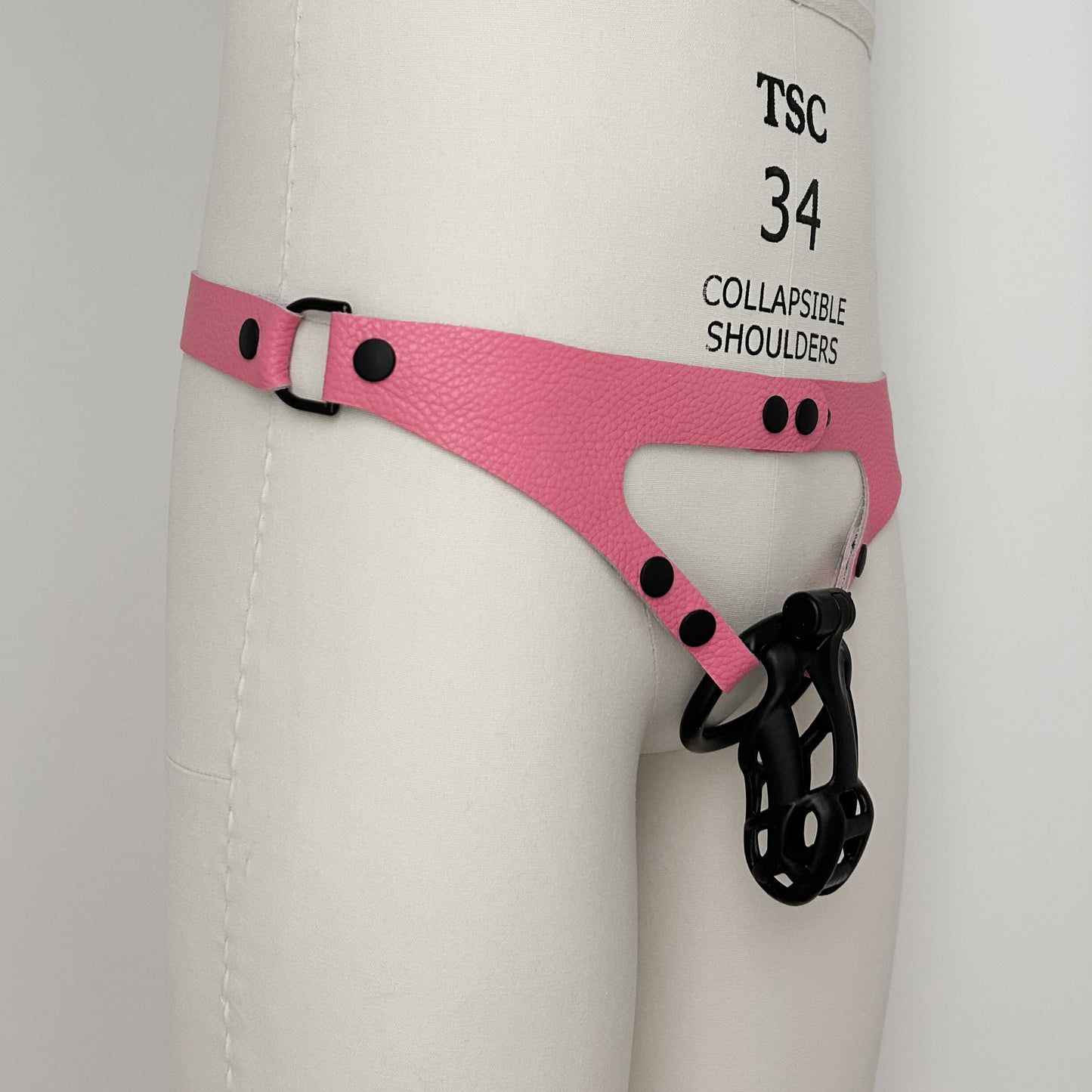 Pink Chastity Harness - Black