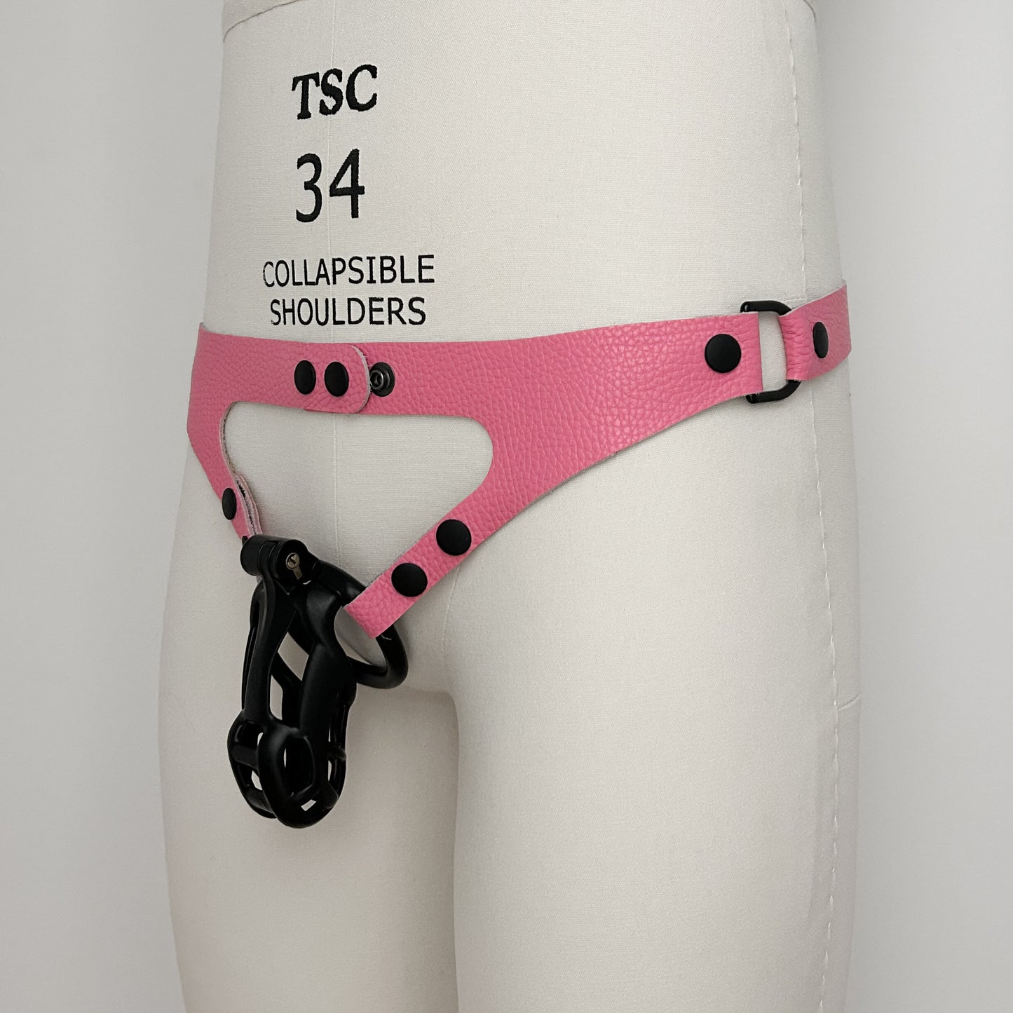 Pink Chastity Harness - Black