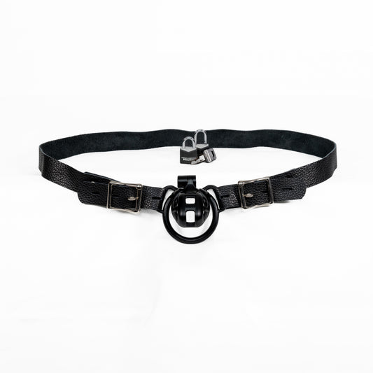 Locking Chastity Strap 1" - Black