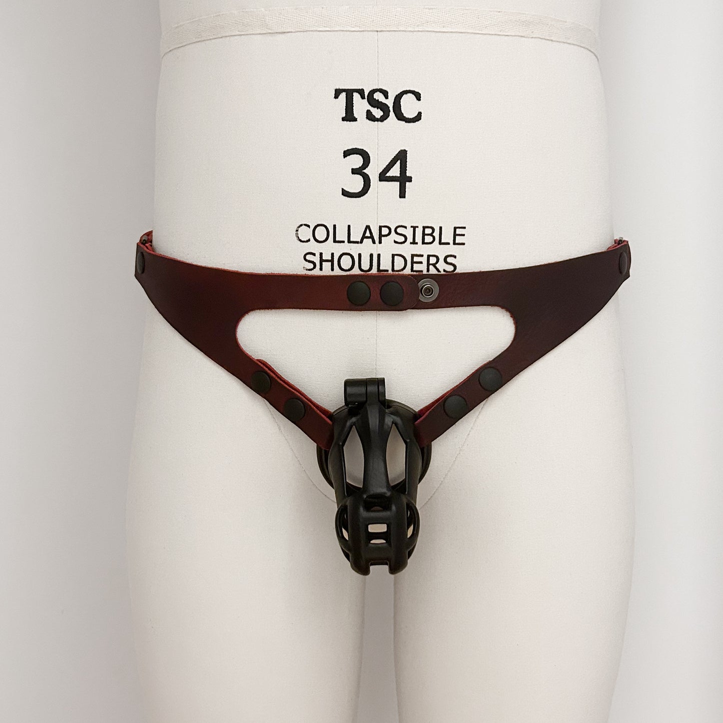 Dark Red Thong Harness - Black