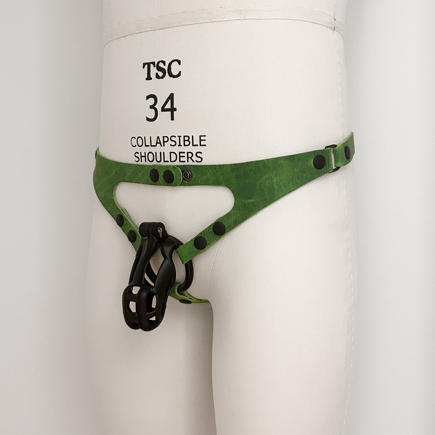 Electric Green Thong Harness - Black