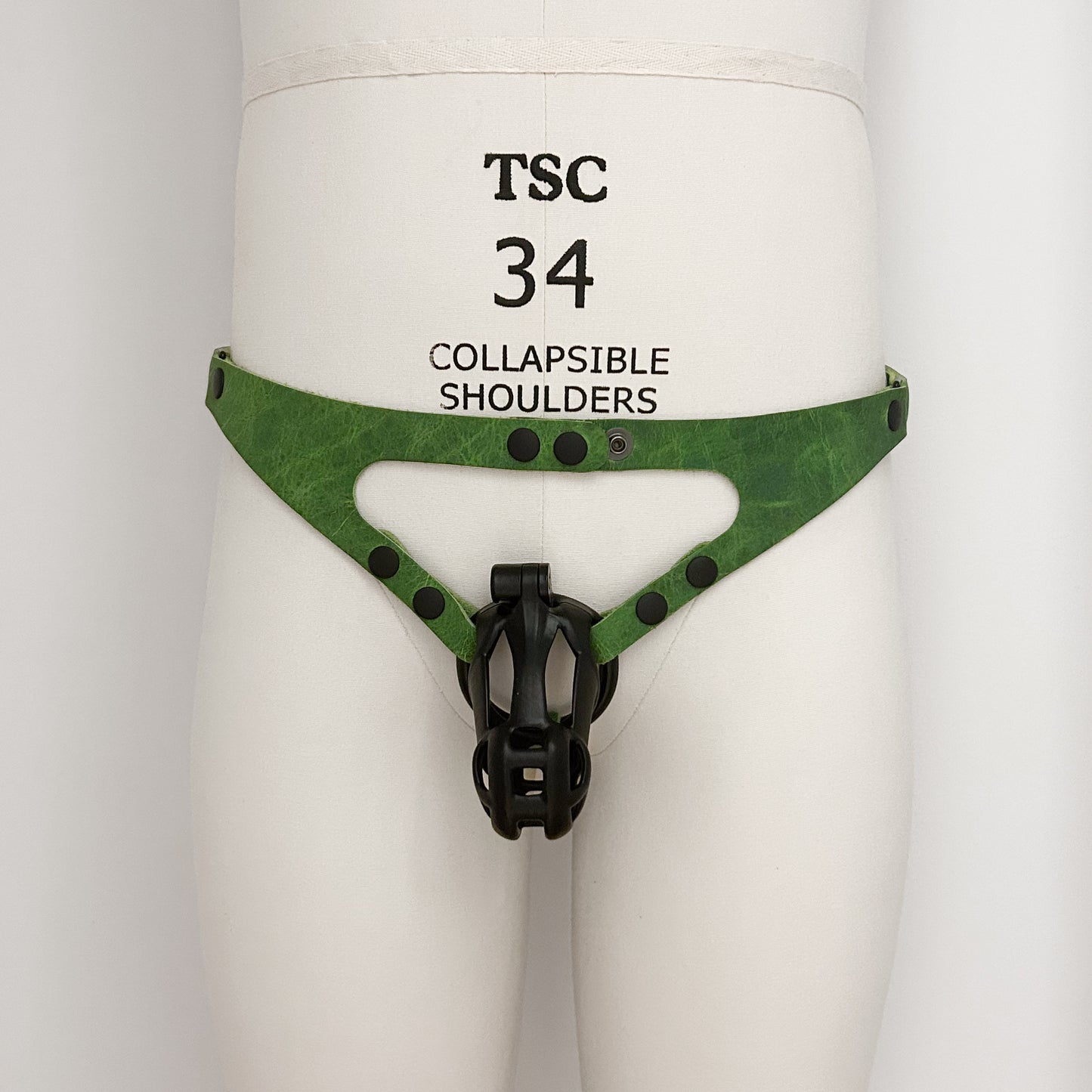 Electric Green Thong Harness - Black