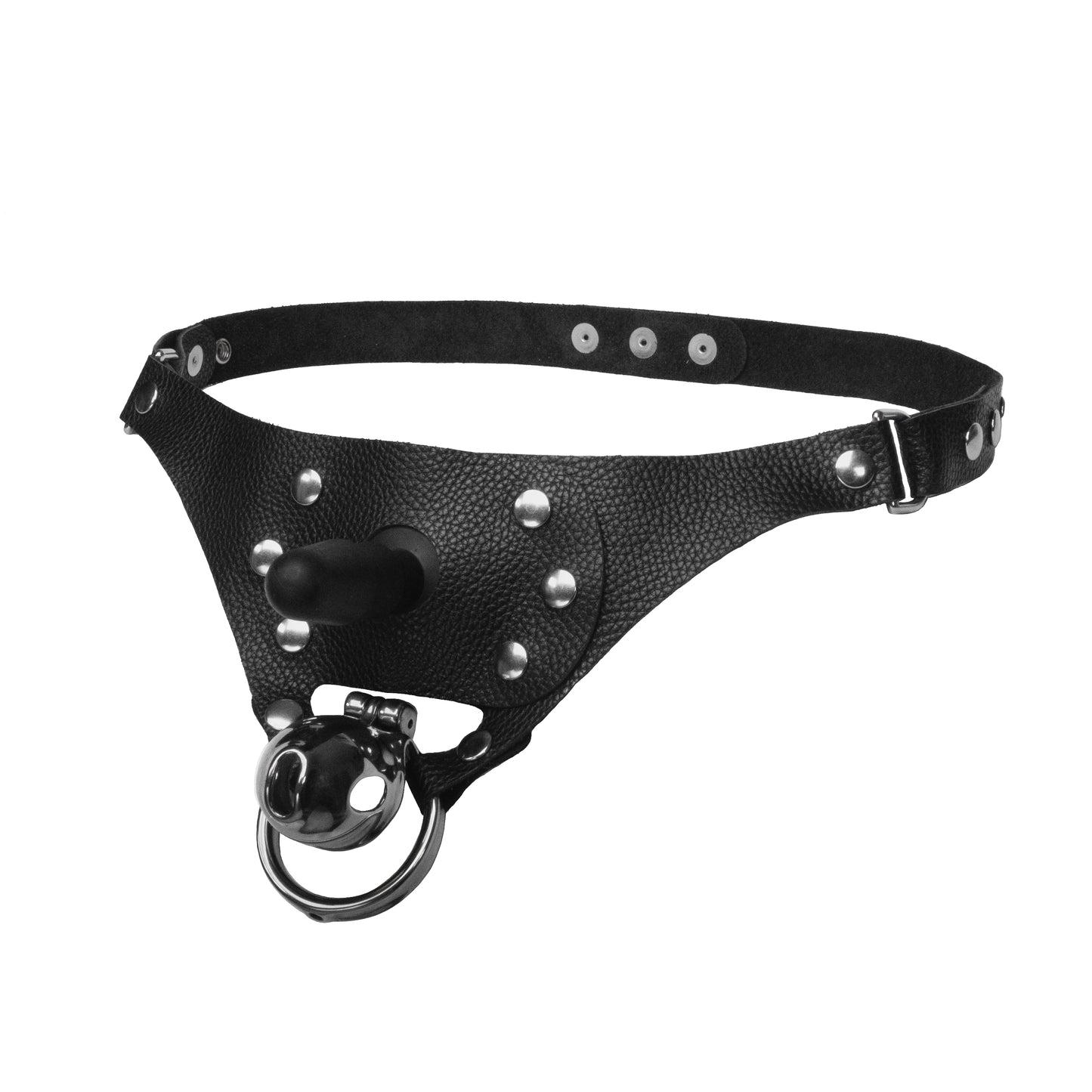 Chastity Vac-U-Lock Harness + Support Strap - Black